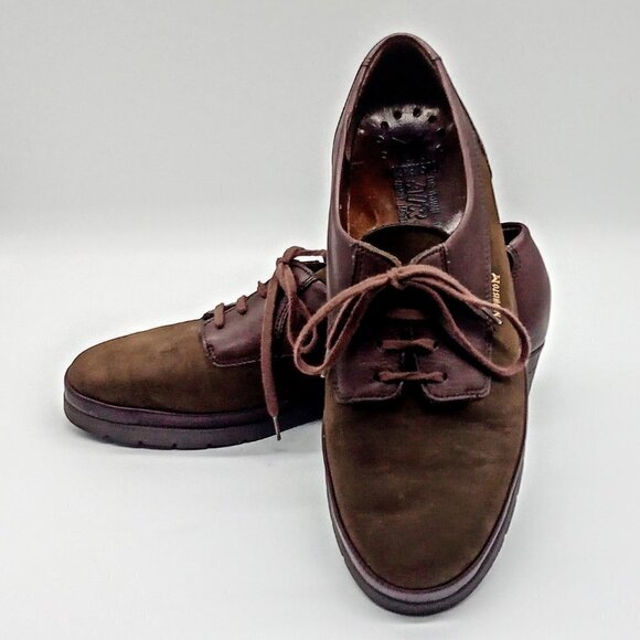 Mephisto Air Jet Brown Leather Nubuck Shoes - Size 8